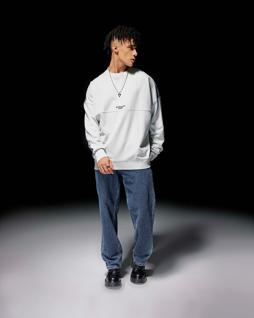 STRACCI Half Denim Round Neck