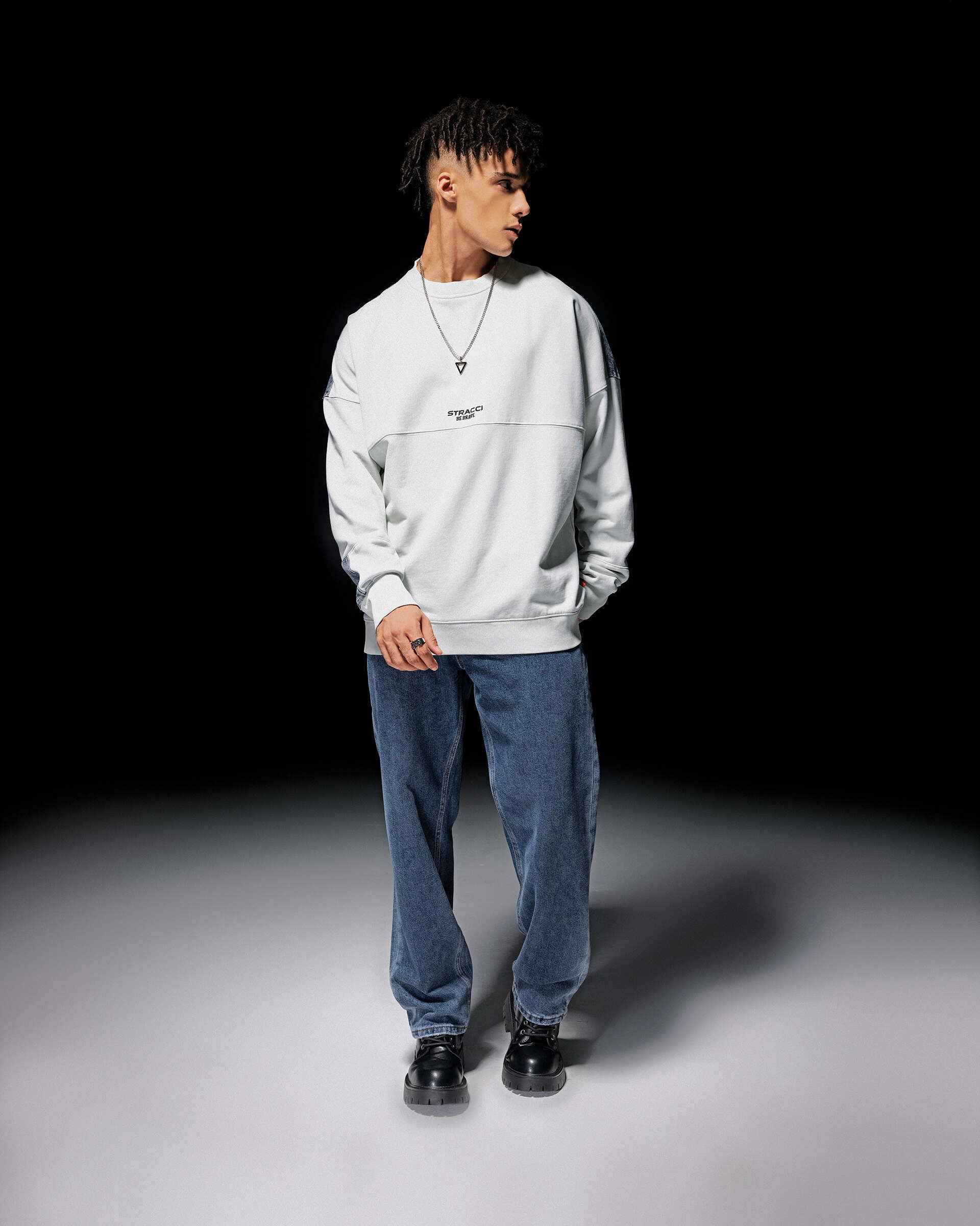 STRACCI Half Denim Round Neck