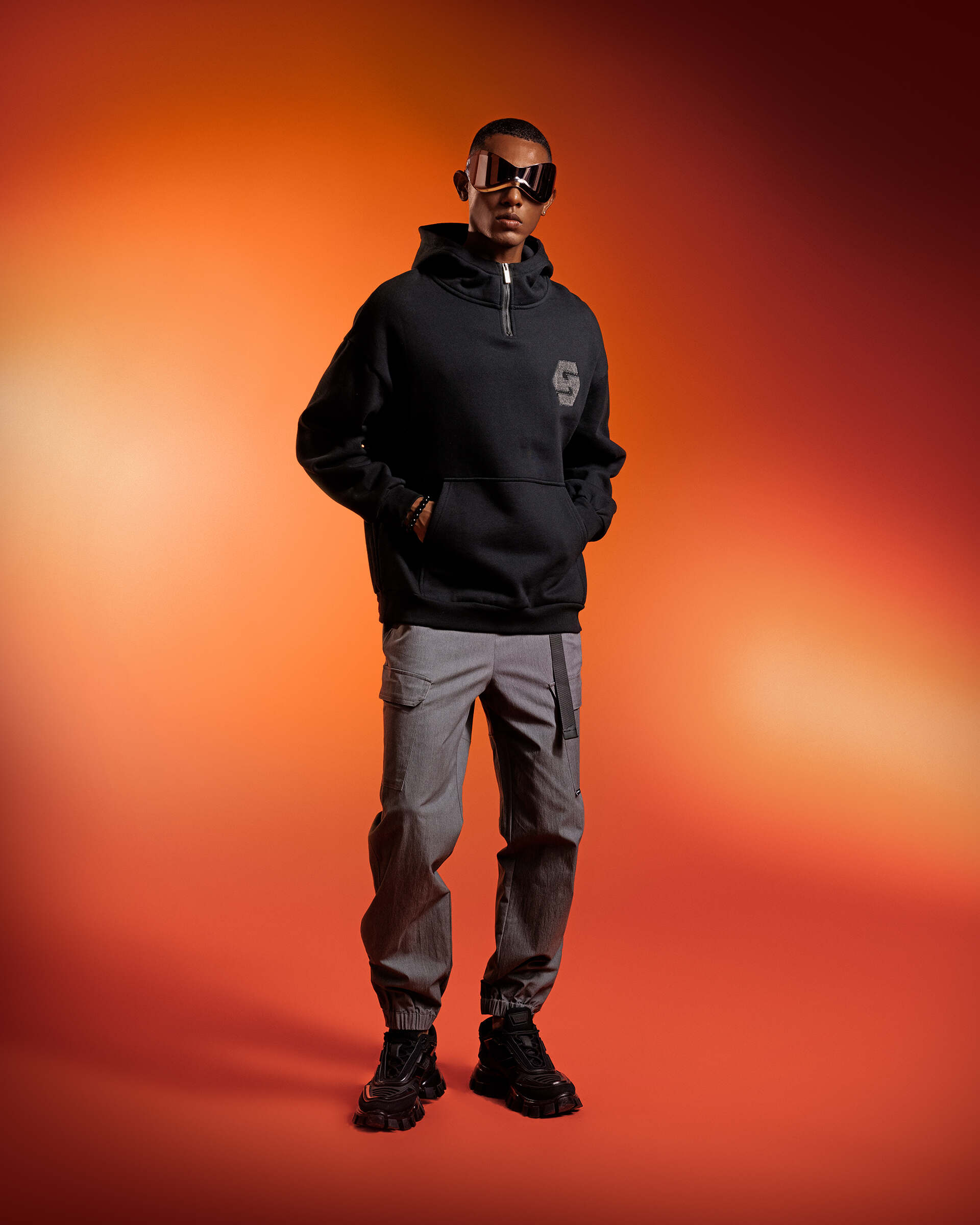 "S" Half Zip Up Hoodie