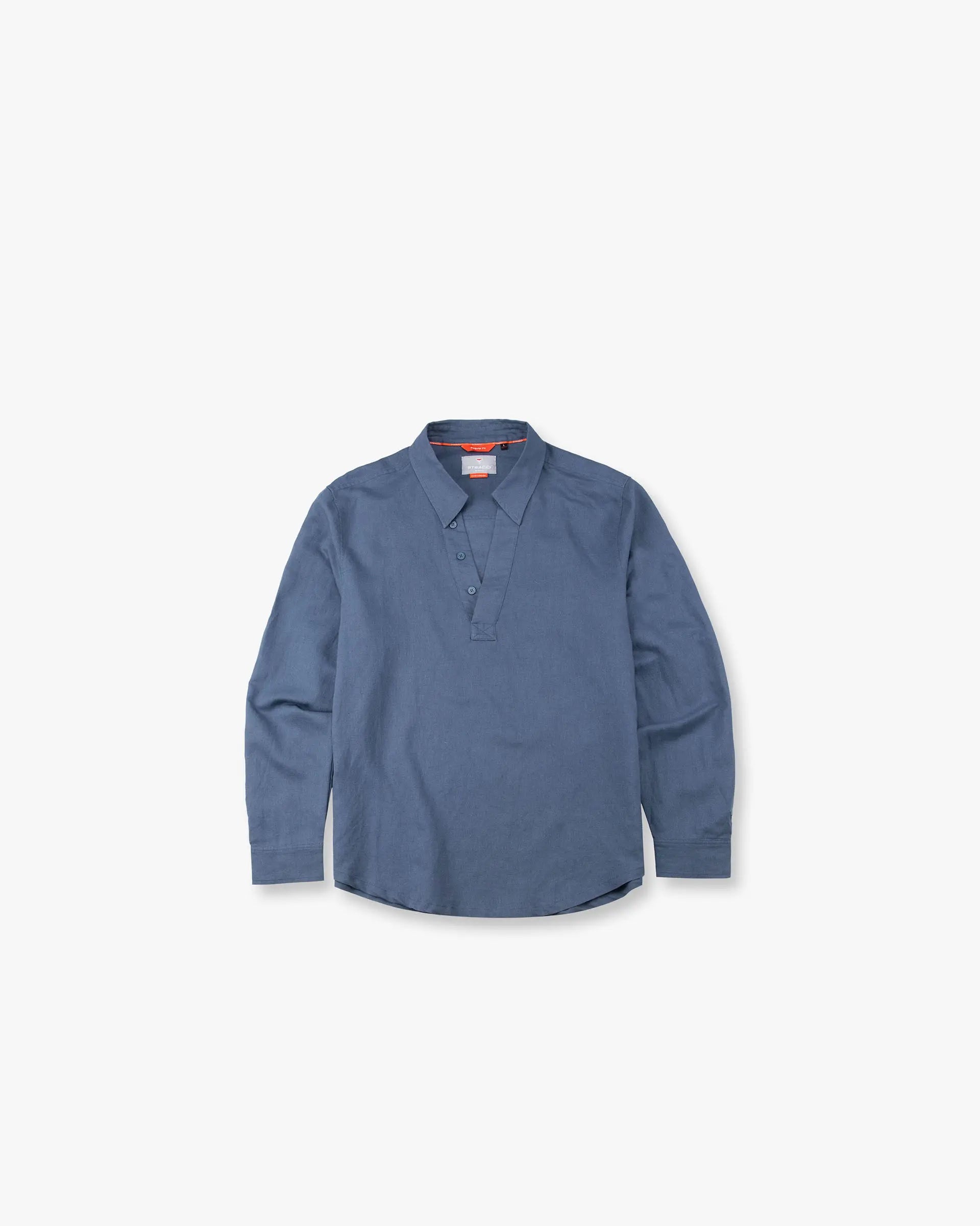 CORE Linen V Neck Half Button Relaxed Shirt