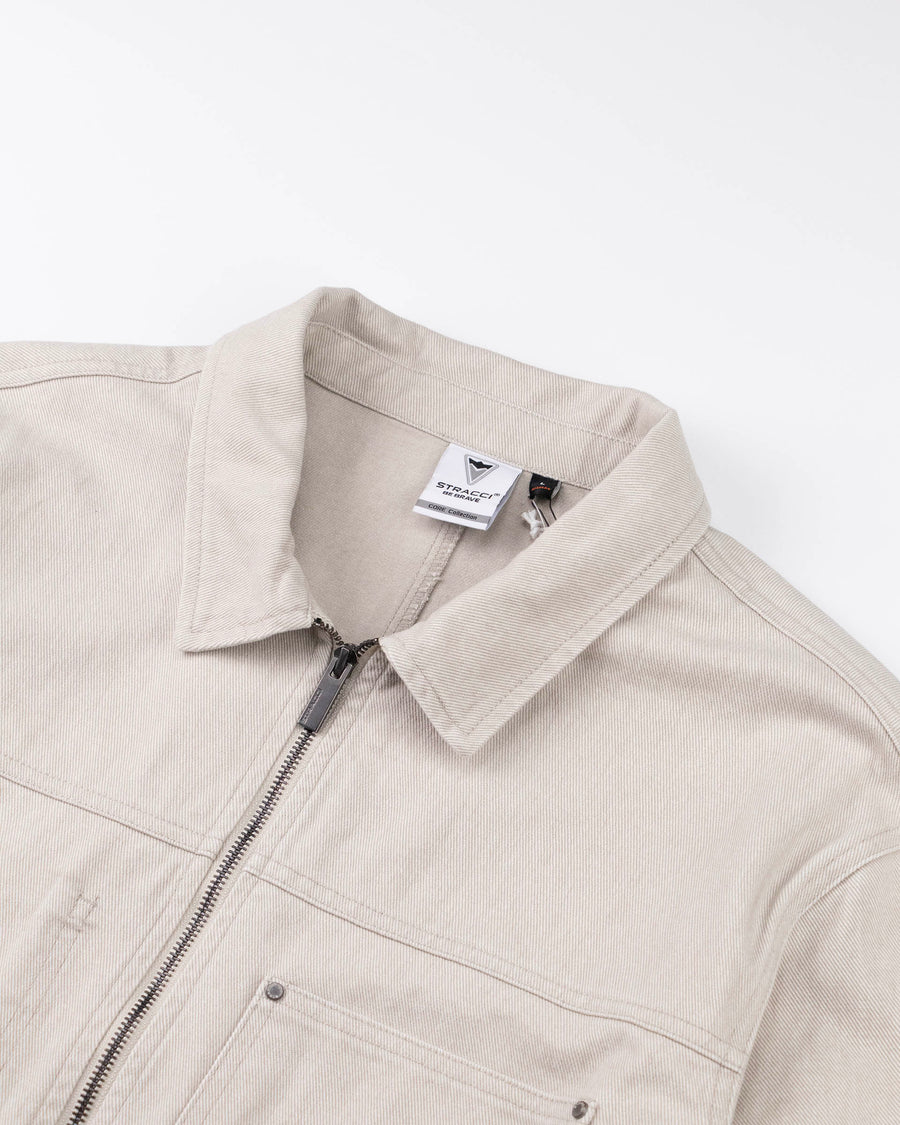 Twill Zip Overshirt