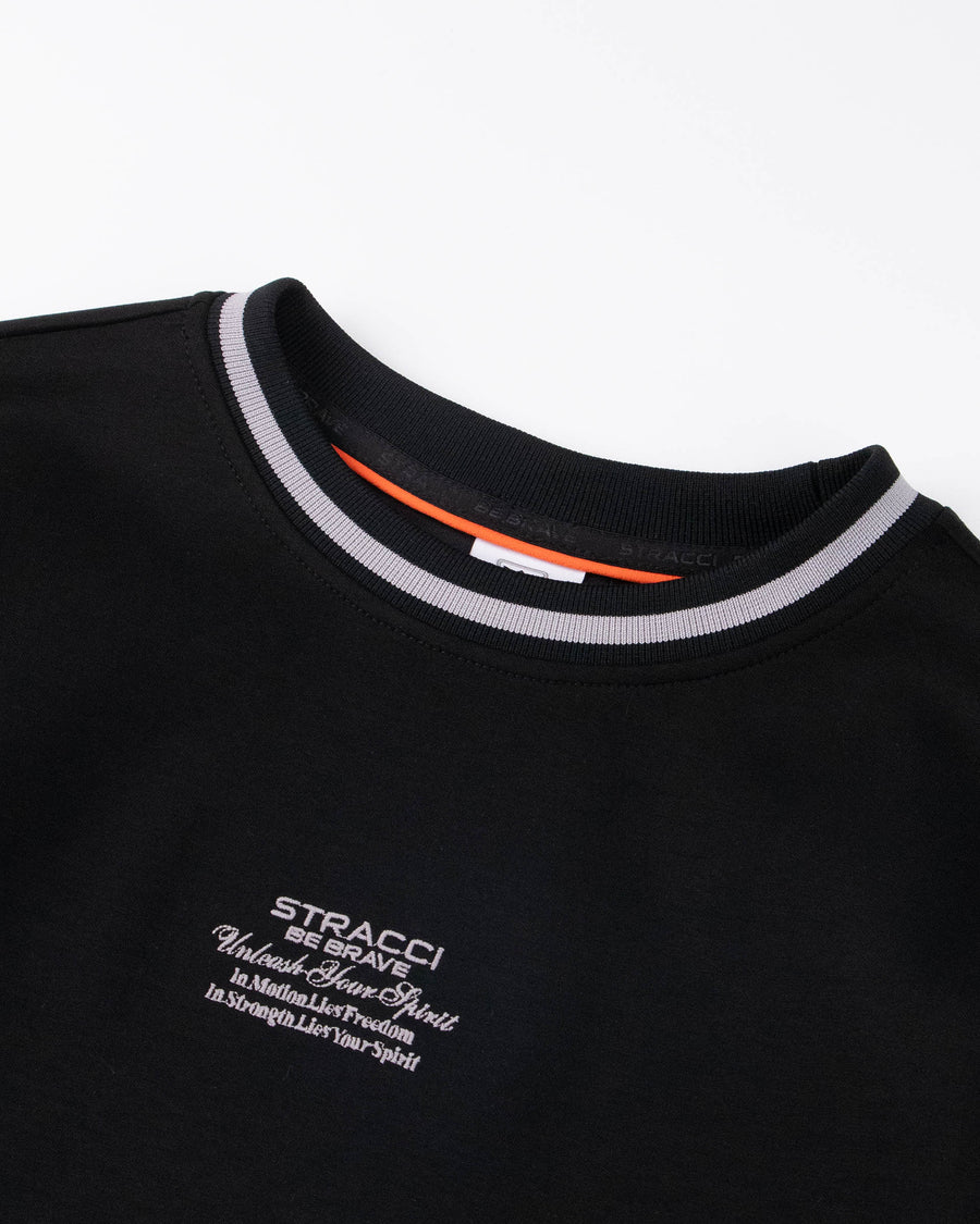 Script Embroidered Crew Sweatshirt