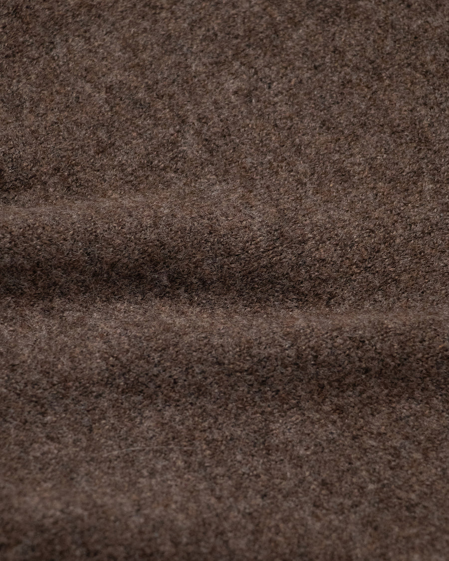 Brushed Wool-Blend Polo Sweater
