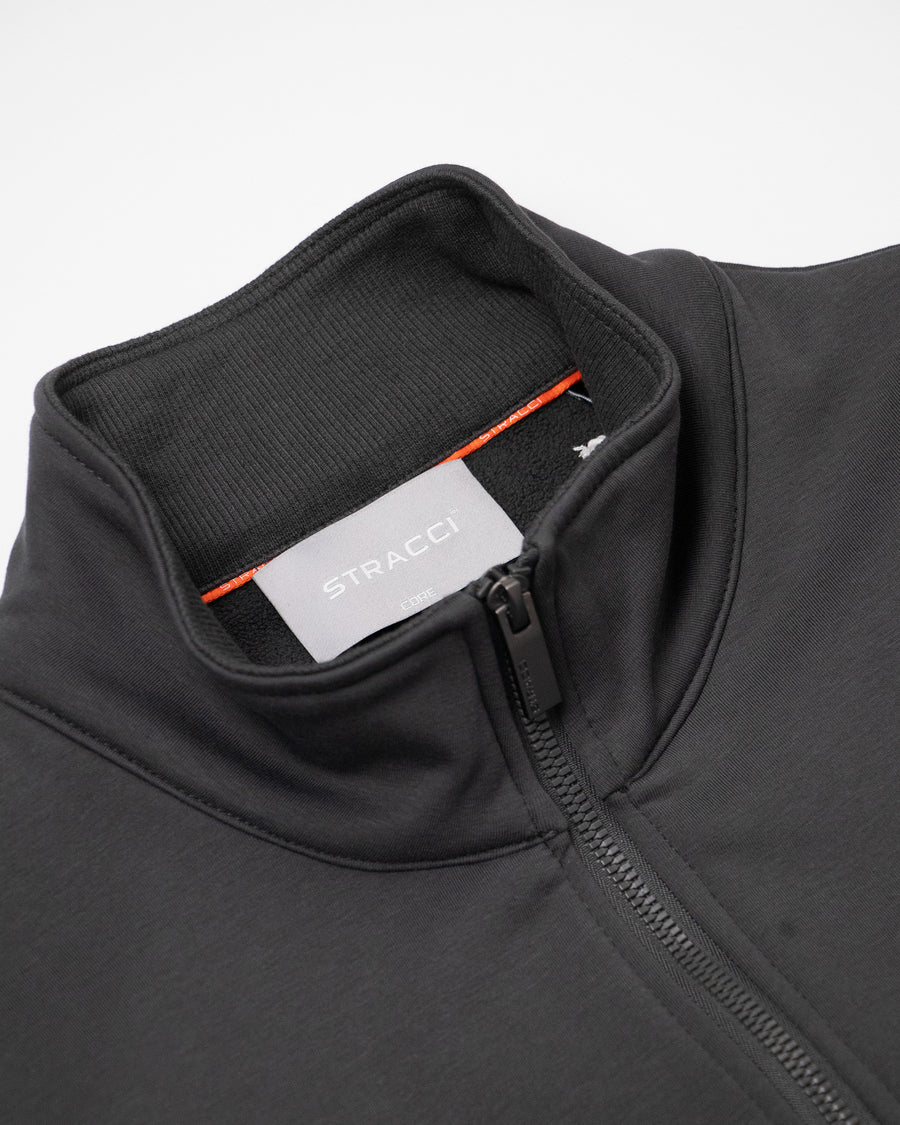 Full Zip Up High Collar Men's Sweatshirt