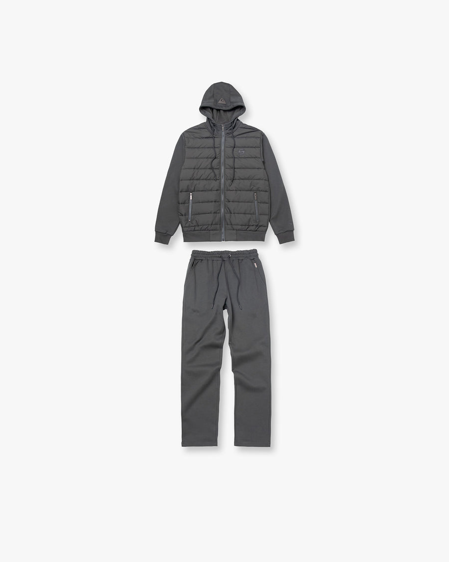Hybrid Puffer Hoodie Track Set