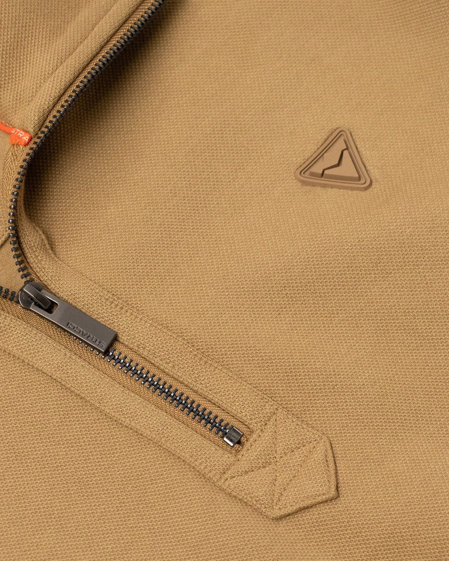 Long-Sleeved Half-Zip Polo Shirt
