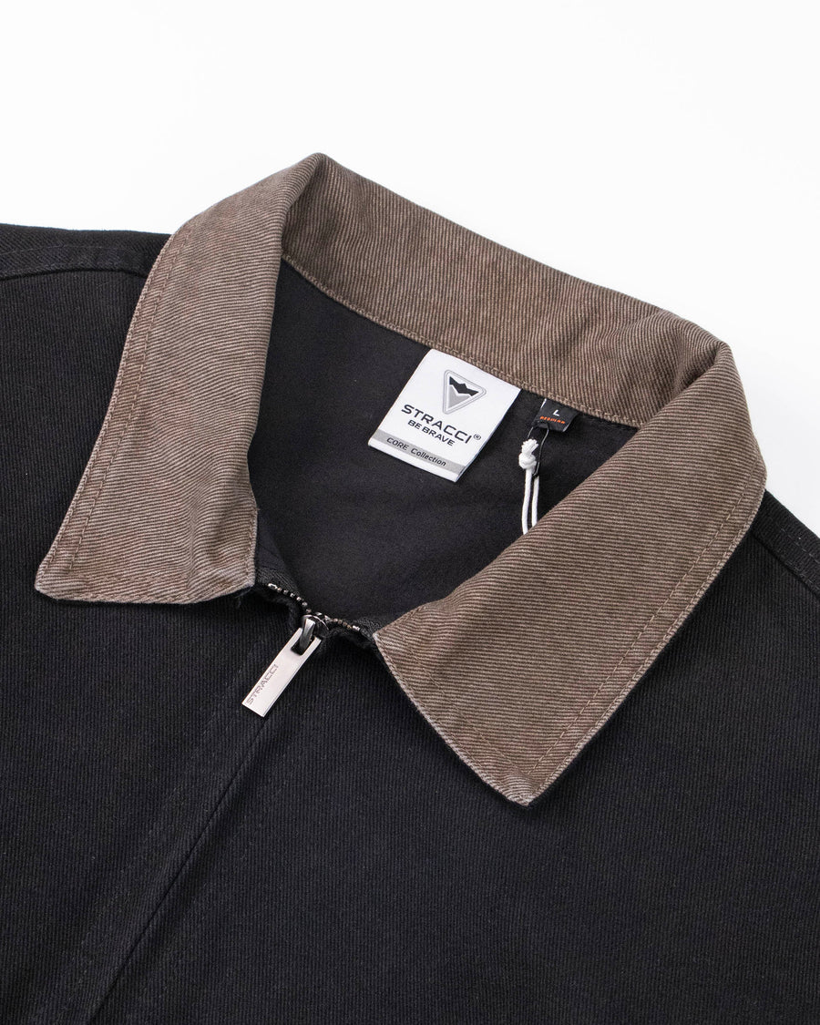 Contrast Collar Twill Jacket