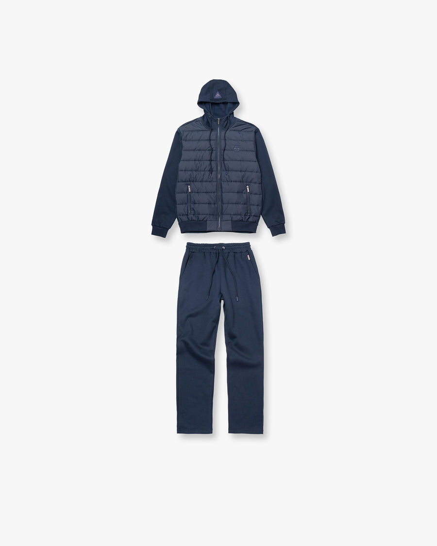Hybrid Puffer Hoodie Track Set