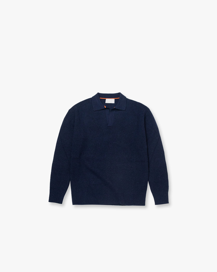 Brushed Polo Knit Sweater