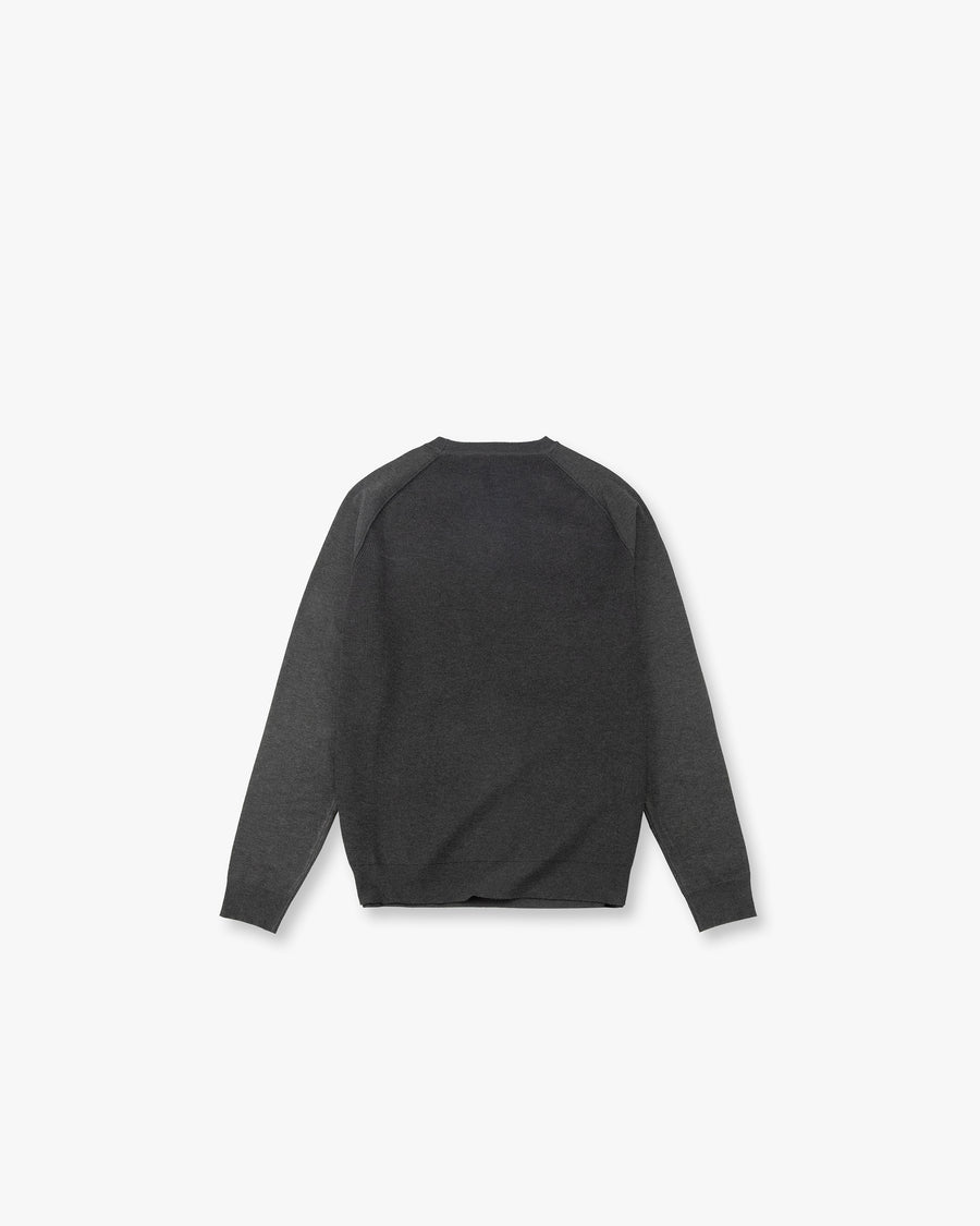 Texture-Panel Raglan Knit Sweater