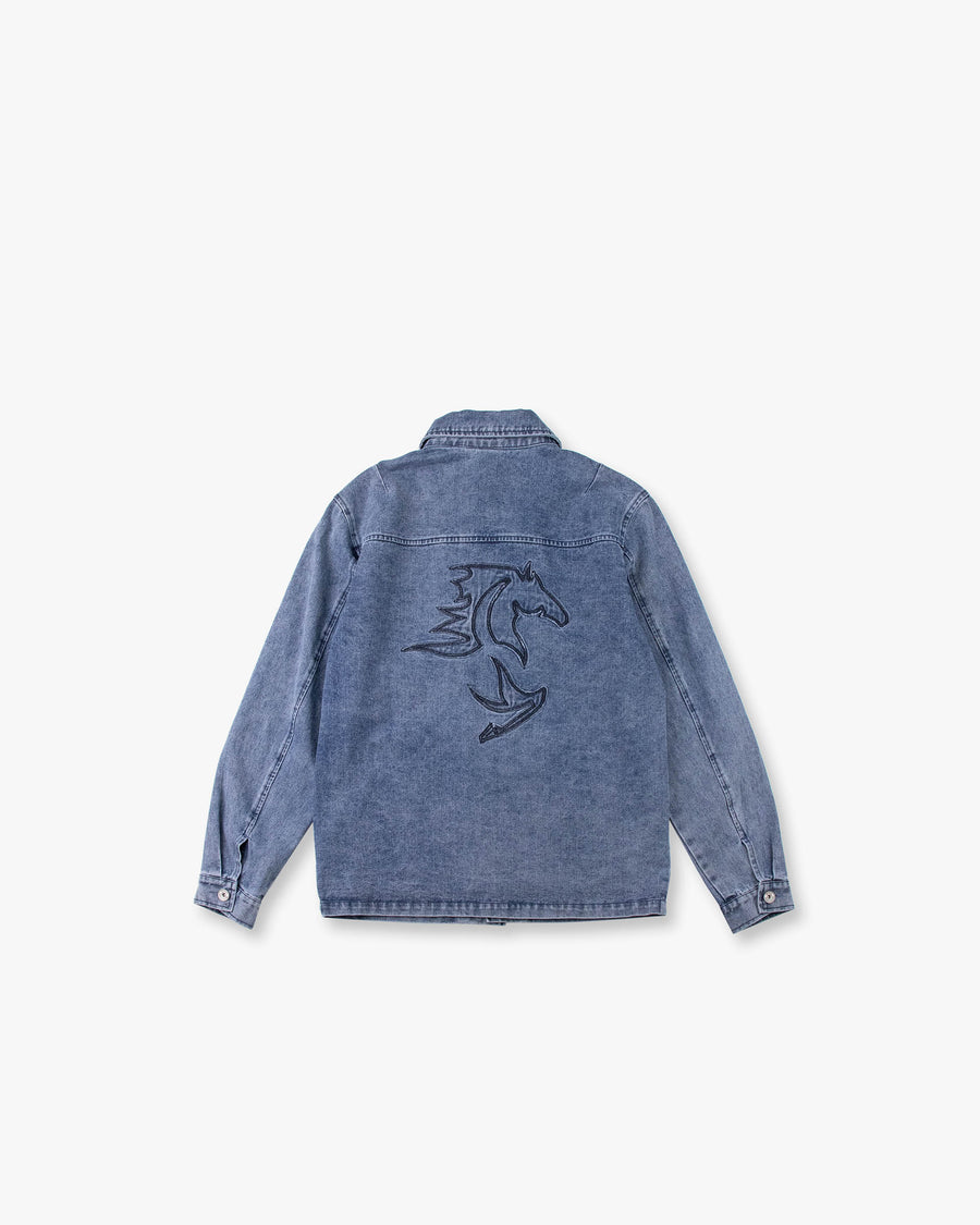 Horse Embroidered Denim Jacket