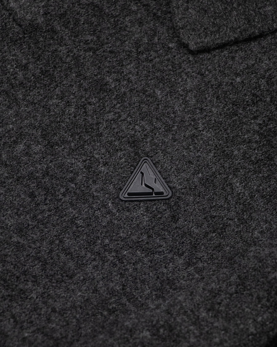 Brushed Wool-Blend Polo Sweater
